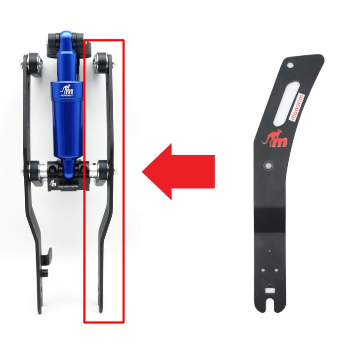 Brat pivotant vertical stang (negru) pentru suspensia fata Monorim MX0 / MX1 / MXE pentru Ninebot Max