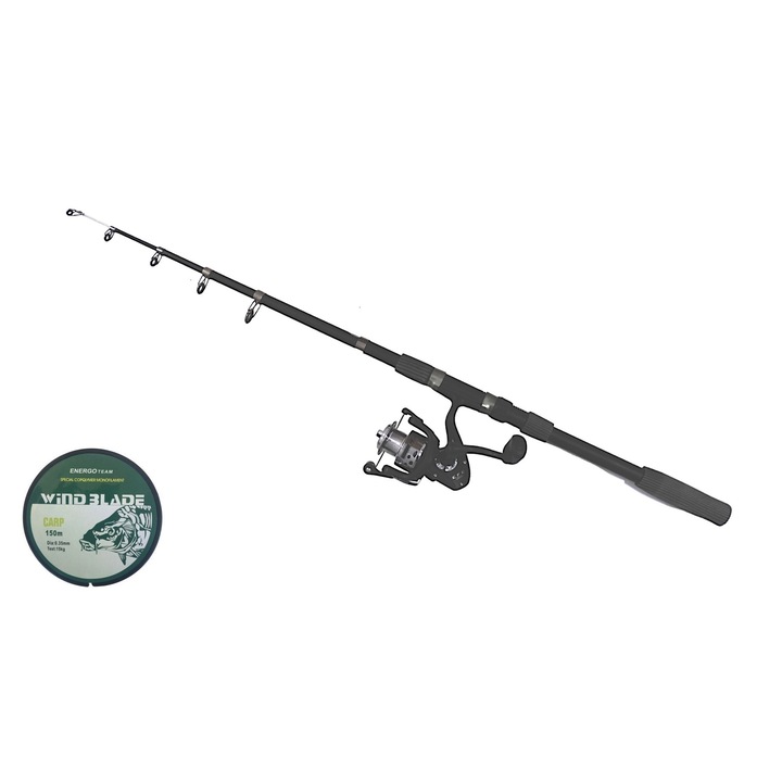 Set Lanseta telescopica de 2,4m cu mulineta CFC 3000 si fir de 0.18mm de 150m