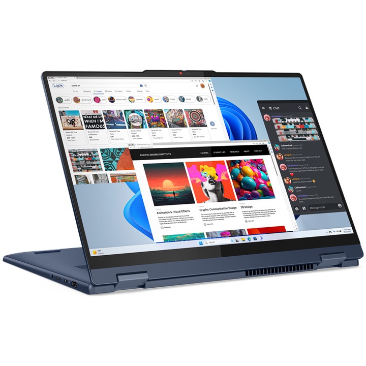 Laptop Lenovo IdeaPad 5 2-in-1 16AHP9 cu procesor AMD Ryzen™ 7 8845HS pana la 5.1GHz, 16", WUXGA, IPS, Touch, 16GB LPDDR5x, 1TB SSD, AMD Radeon™ 780M Graphics, Windows® 11 Home, Cosmic Blue