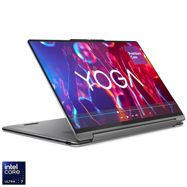 Laptop Lenovo Yoga 9 2-in-1 14IMH9 cu procesor Intel® Core™ Ultra 7 155H pana la 4.8GHz, 14", 4K, OLED, Touch, 32GB LPDDR5x, 1TB SSD, Intel® Arc™ Graphics, Windows® 11 Pro, Luna Grey, 3y on-site Premium Care