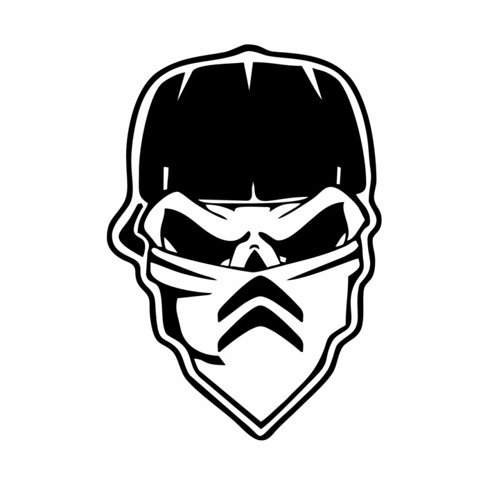Стикер за кола Citroen Skull Gangster, 20x13, 8 см, черен