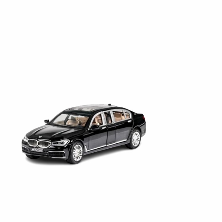 Играчка Кола, BMW 7, Метална, Звук, Светлина, Инерционна, Без кутия, 22х7х5