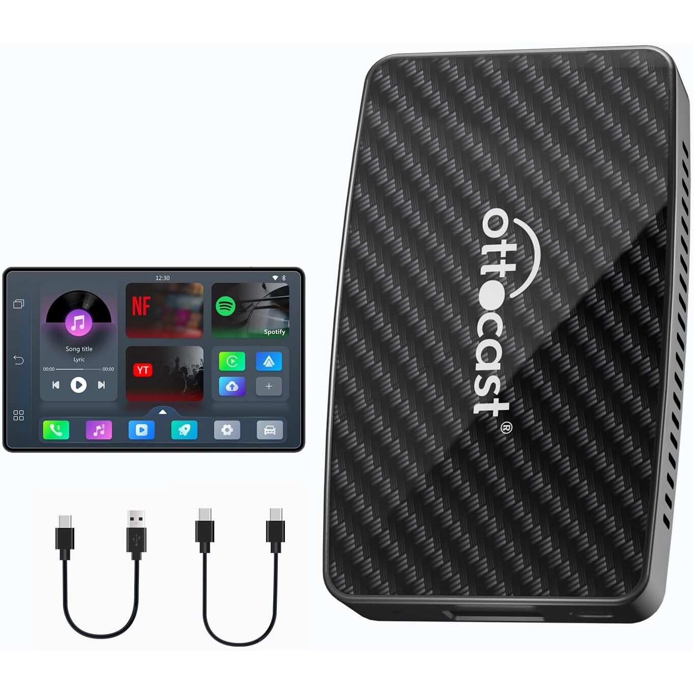 カーナビ ottocast Play2Video Pro Car Adapter Play2Video Wireless CarPlay/ Android Auto All-in-one Adapter