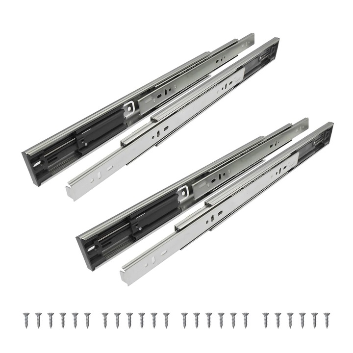 Set 2 buc, Sina glisare cu bile si amortizare, Wayne Hardware, extensie totala, 500 mm