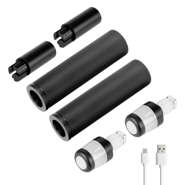 Manere ULIP Black + lumini laterale pentru Ninebot Max G30 / Motus Scooty 10