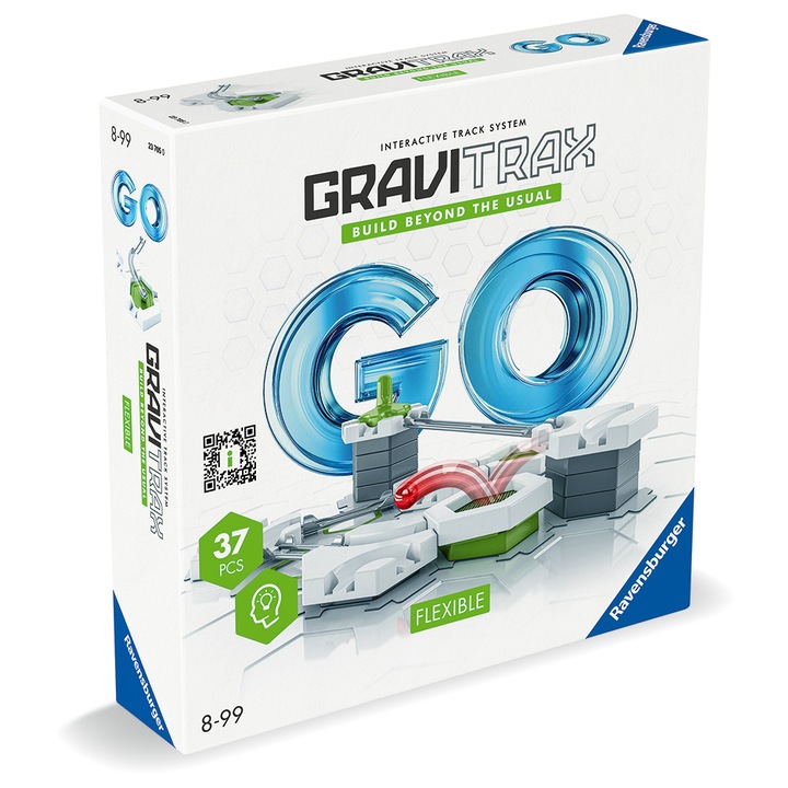 GraviTrax GO Flexible golyópálya kiegészítő építőkészlet, 37 db, 8+ év, többszínű
