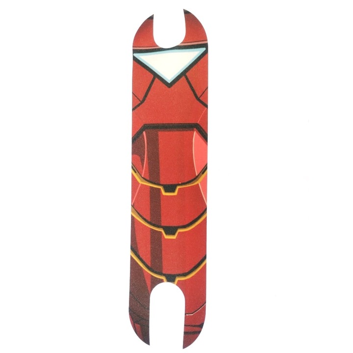 Sticker antiderapant INOPARTS pentru Xiaomi M365 PRO/PRO 2, model IRON MAN, rosu, 60.5x13.8cm