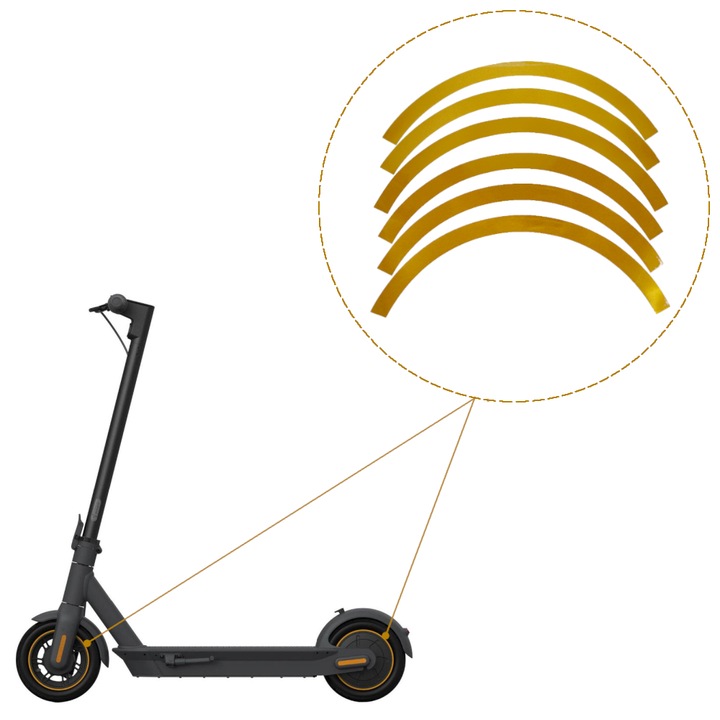 Autocolante jante INOPARTS pentru trotineta electrica, galben, hartie