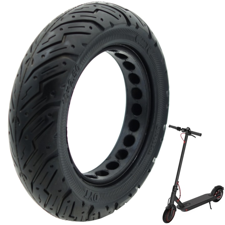 Anvelopa semi solida tubeless 10x2.5" pentru Xiaomi, Techlife X7 si X7S, Kugoo M4 si M4 PRO, Zero 10X, VSETT 1O+