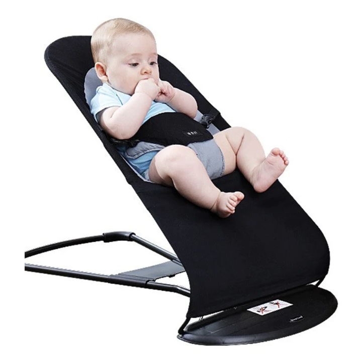 Balansoar pentru bebelusi, negru, 0 luni+, 3 pozitii de reglare, Max 9kg