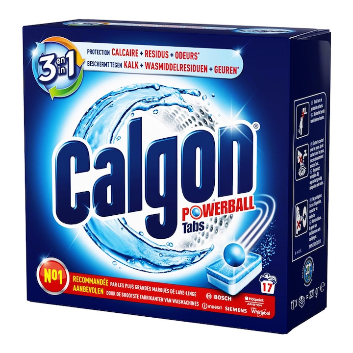 Tablete anticalcar 3in1 Calgon Powerball 17 bucati