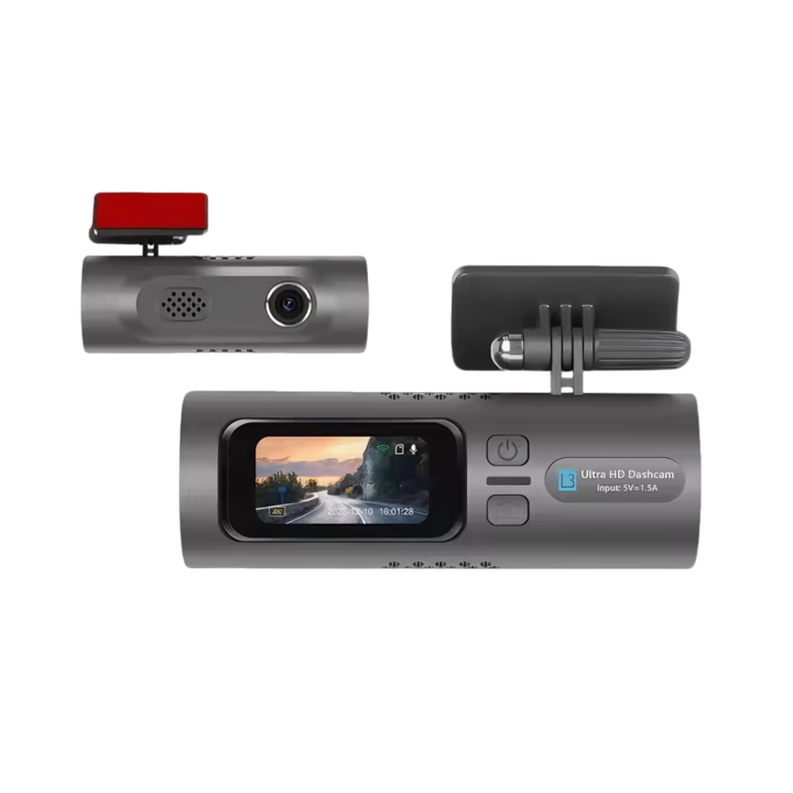 Camera auto de bord 4K UNLINES, Rezolutie 3840 x 2160 Ultra HD, Conectivitate Wi-Fi, G-Senzor, Mod Parcare, Inregistrare in Bucla + Camera Spate HD