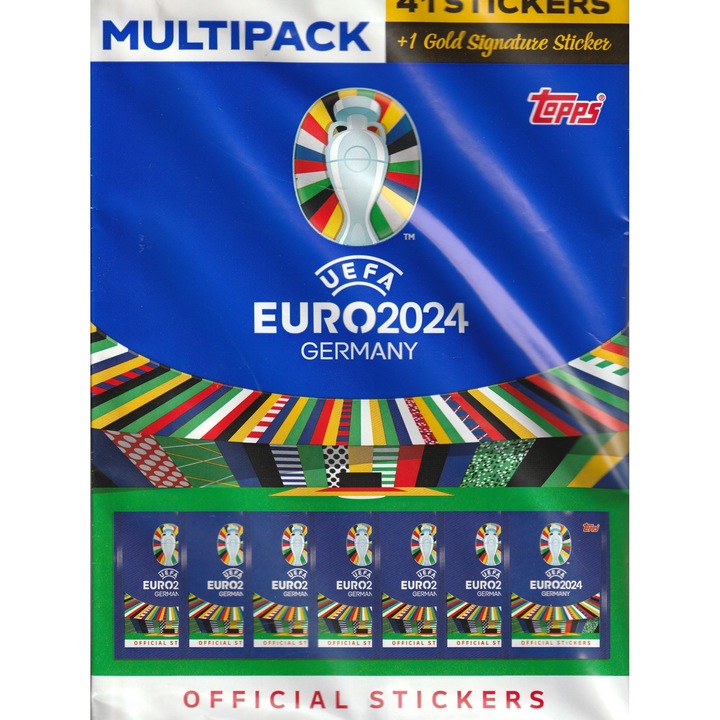 Joc de carti - Multipack EURO 2024 (41 autocolante + 1 autocolant cu semnatura aurie)