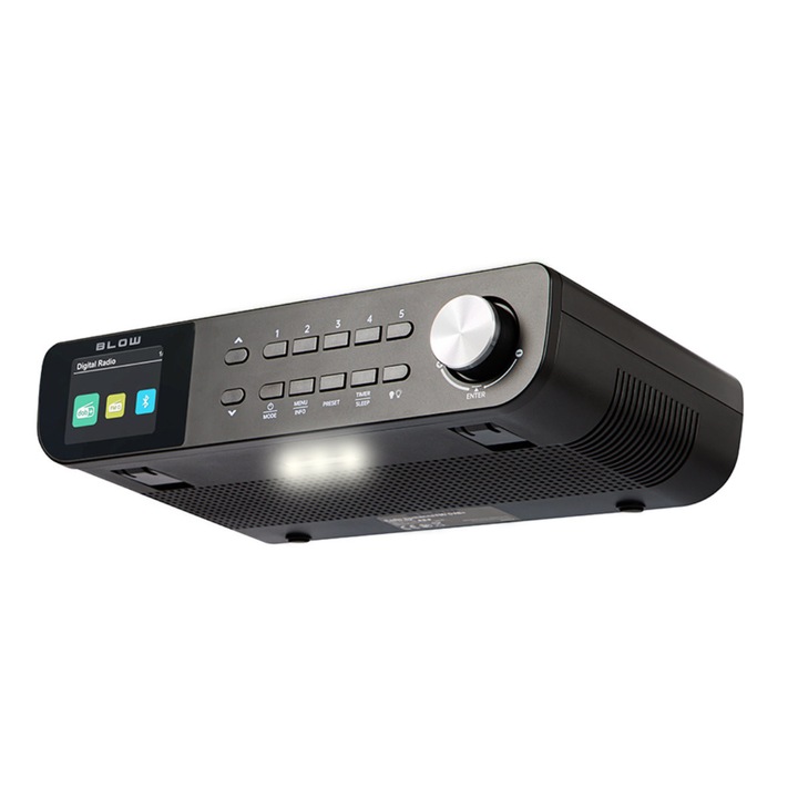 FM/DAB+ преносимо радио, BLOW RK1 13416, Bluetooth, аудио изходна мощност 2 x 5W RMS, часовник с функция аларма, размери 255 x 150 x 57 mm, черен