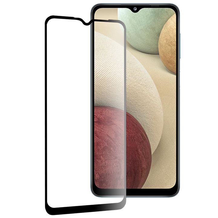 Стъклен Протектор за Samsung Galaxy A02 / M02 / A12 / A12 Nacho / F12 / M12 / A32 5G - Smartphosis Full Cover / Full Glue - Черен