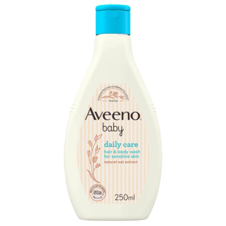 Шампоан и душ гел, Aveeno Baby Daily Care, Чувствителна кожа, 250 мл