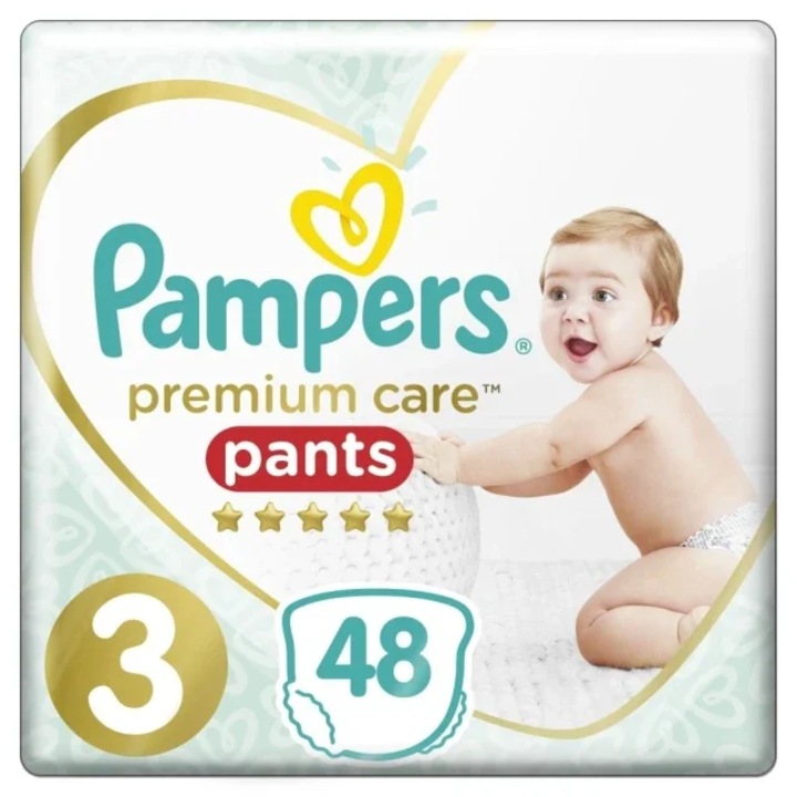 Пелени-гащички Pampers Premium Pants No 3, 48 бр., многоцветни