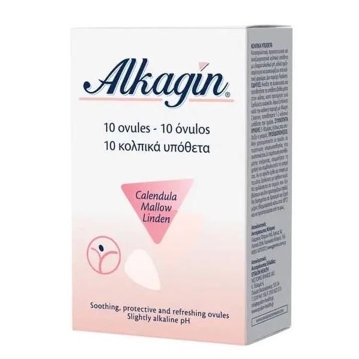 Ovule Alkagin MD, Epsilon Health, pH alcalin, cu chlorexidina si extracte naturale, 10 buc