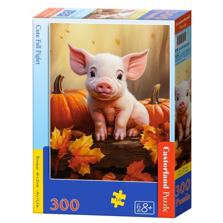 Puzzle Beaver Aranyos őszi Malacka, 300 db, 32,5x22,5 cm
