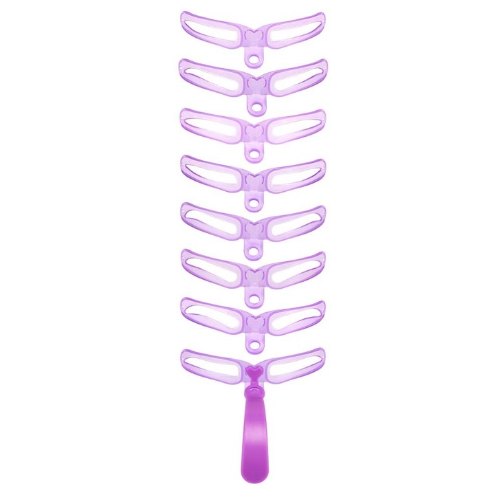 Sabloane pentru sprancene QttvbTna, 8 forme, reutilizabile, lavabile