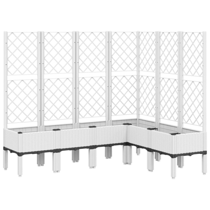 VidaXL fehér polipropilén rácsos kerti ültetőláda 160 x 120 x 142 cm 18.5 kg