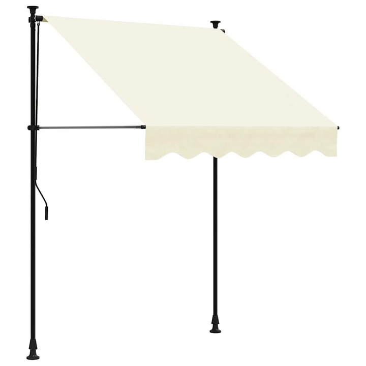 Copertina retractabila vidaXL, crem, 150x150 cm, tesatura si otel, 5.1 kg