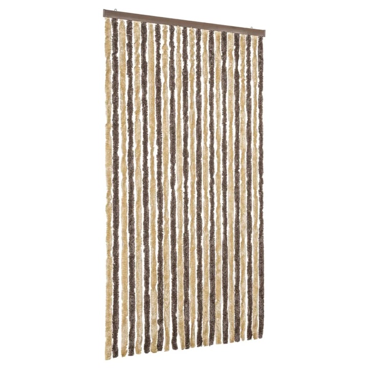 Ресни за врата против мухи vidaXL, 100x 230 см, Кафяво и бежово, Шенил, 2.45 Kg