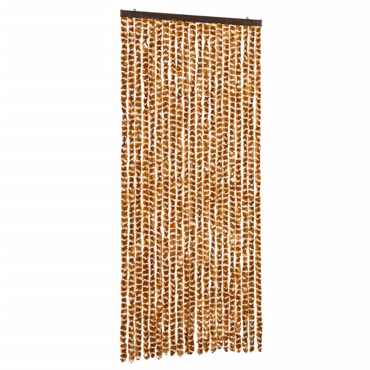 Ресни за врата против мухи vidaXL, Охра и бяло, 90x 200 см, Шенил, 1.9 Kg