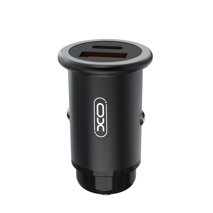 Зарядно за кола 12V XO, 20W, USB-A, USB-C, QC 3.0, PD, 3A, CC38, черно