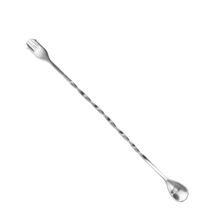 Лъжица Barware, за коктейли, друстранна, 25cm, Сив