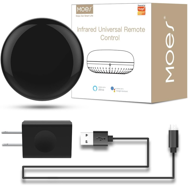 Дистанционно управление MOES, WiFi Smart IR Remote Controller, черен