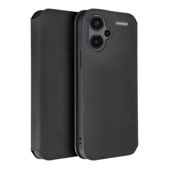 Husa pentru Xiaomi Redmi Note 13 Pro Plus 5G Daden Tip carte, Suport card, Functie de Stand si Inchidere Magnetica, Protectie Sporita, Negru