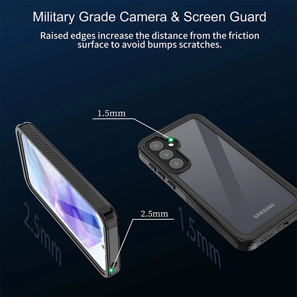 Husa impermeabila, Smarphosis, pentru Samsung Galaxy A55 5G, Negru