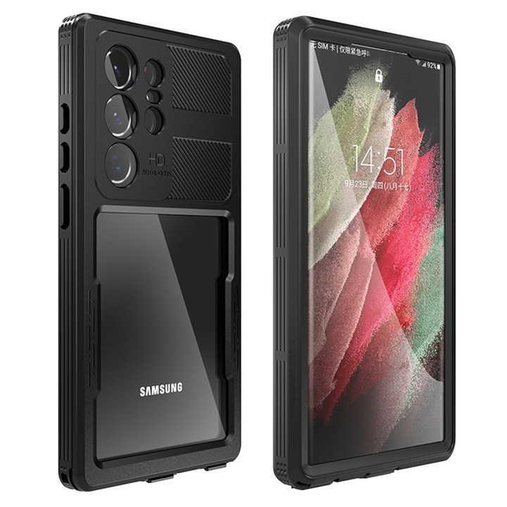 Капак за Samsung Galaxy S23 Ultra ShellBox Waterproof IP68 Case Черен
