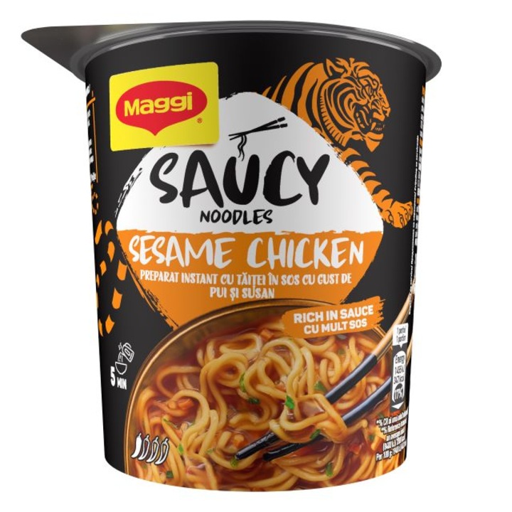 Спагетини в чаша, MAGGI Asia, с вкус на пиле и сусам, 75g