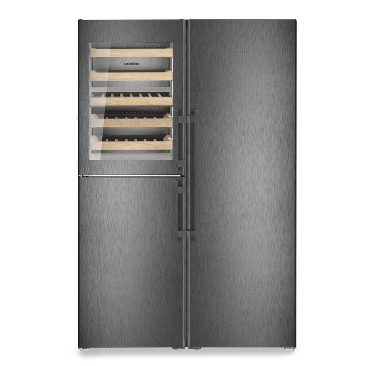 Двукрилен хладилник Side by side XRCbs 5295 Peak, NoFrost, BioFresh, Обем 689 л, Клас D, Височина 185.5 cм, BlackSteel, Inox