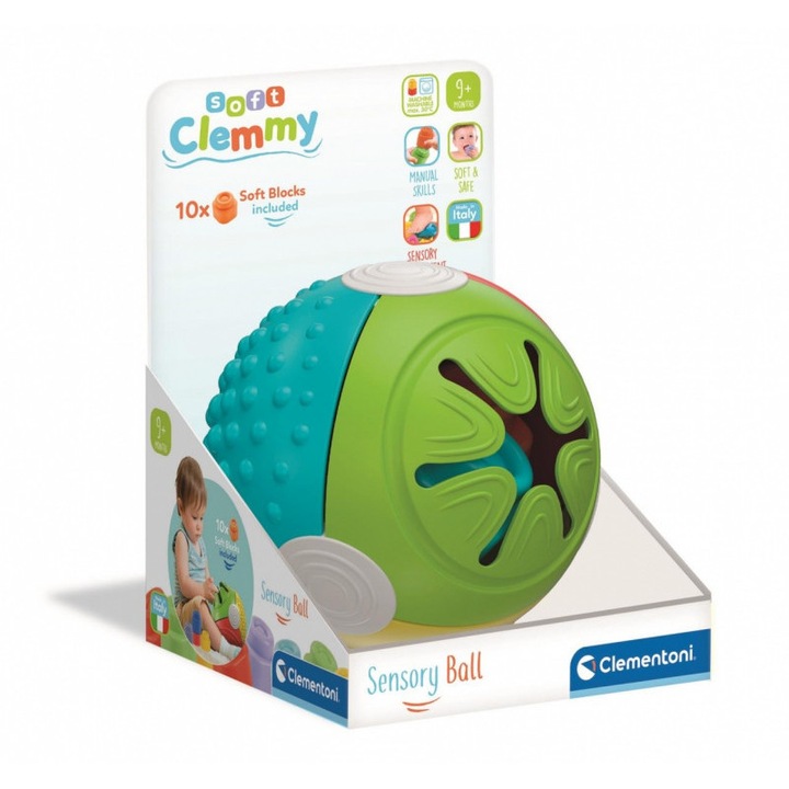 Сензорна топка Clementoni, различни текстури, за бебета