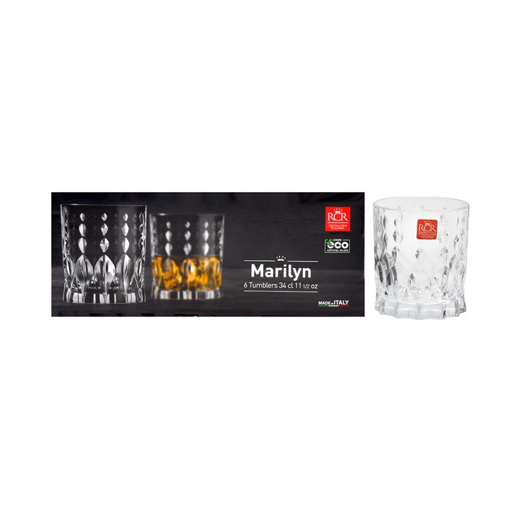 Set 6 Pahare, RCR, Cristal, 340 ml
