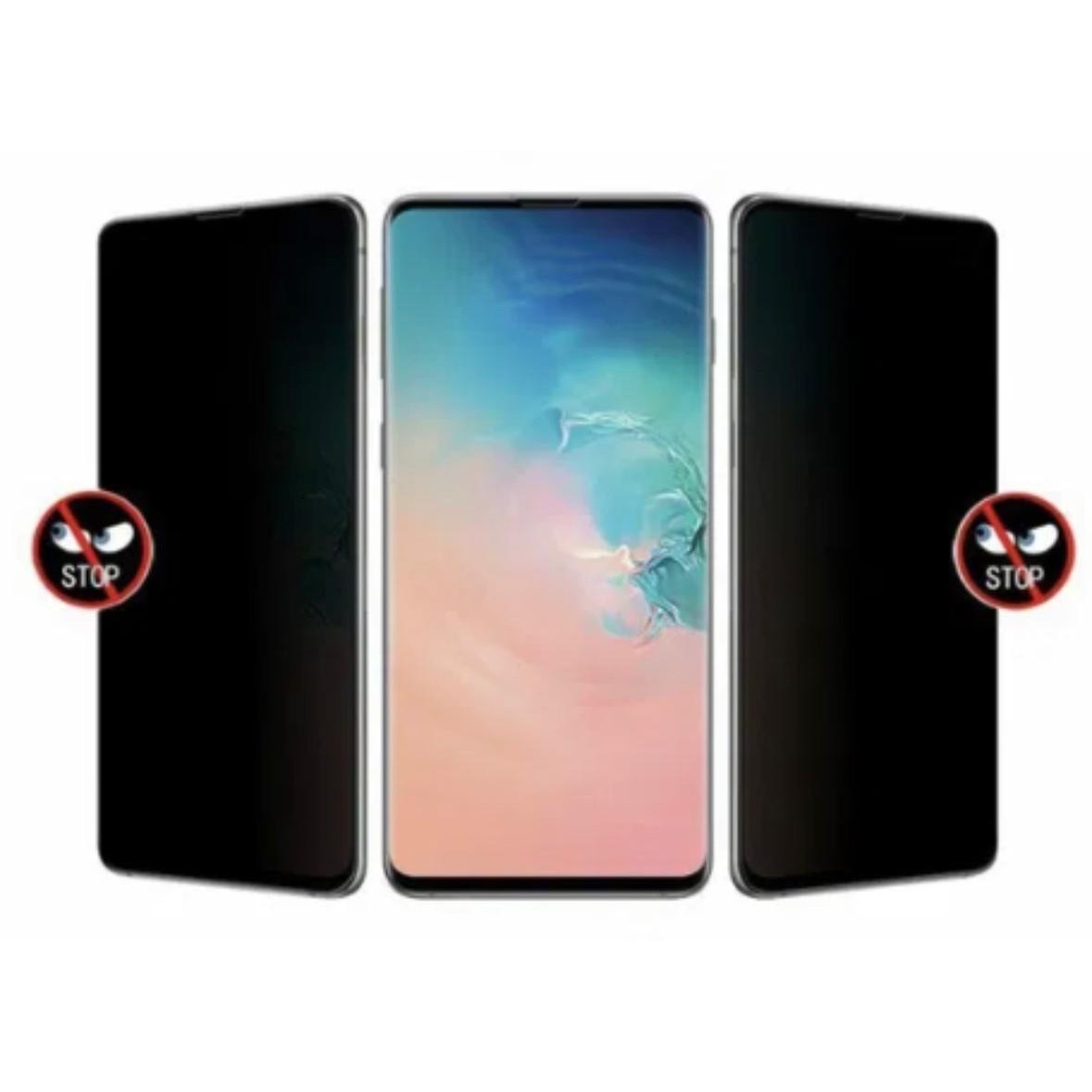 Folie protectie Privacy sticla securizata compatibila Samsung Galaxy S22, Acopera tot ecranul, Full Glue