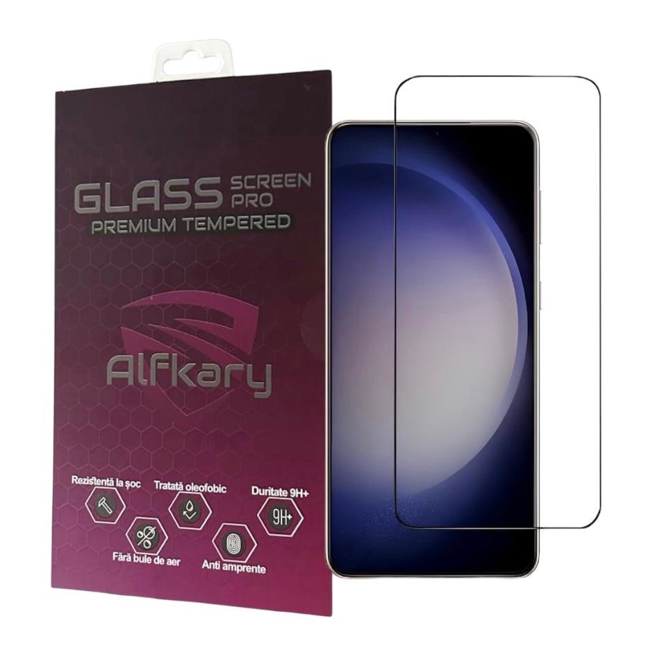Folie Protectie Alfkary, Sticla securizata compatibila Samsung Galaxy S24 Plus, Full Glue