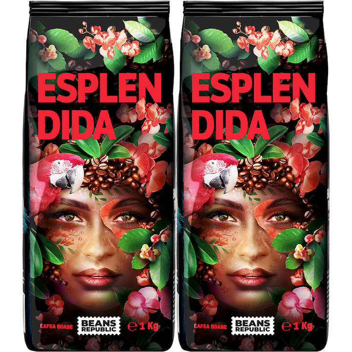 Pachet 2x Cafea Boabe, ESPLENDIDA 100% Arabica, BEANS REPUBLIC, 2kg