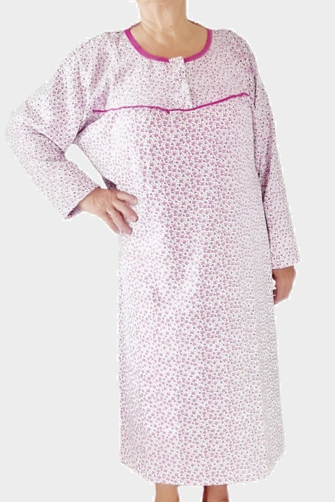 Camasa de noapte alb/fucsia pentru dama, Alb/Fucsia