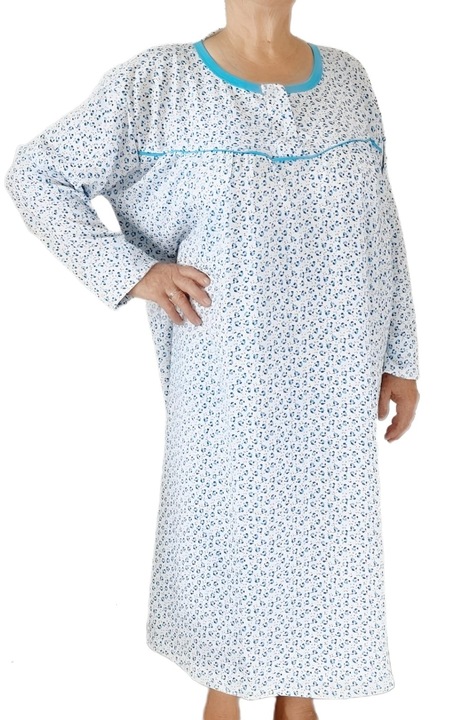 Camasa de noapte alb/albastru deschis pentru dama, Alb/Albastru deschis