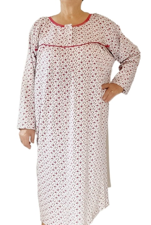 Camasa de noapte rosie pentru dama, Rosu/Alb