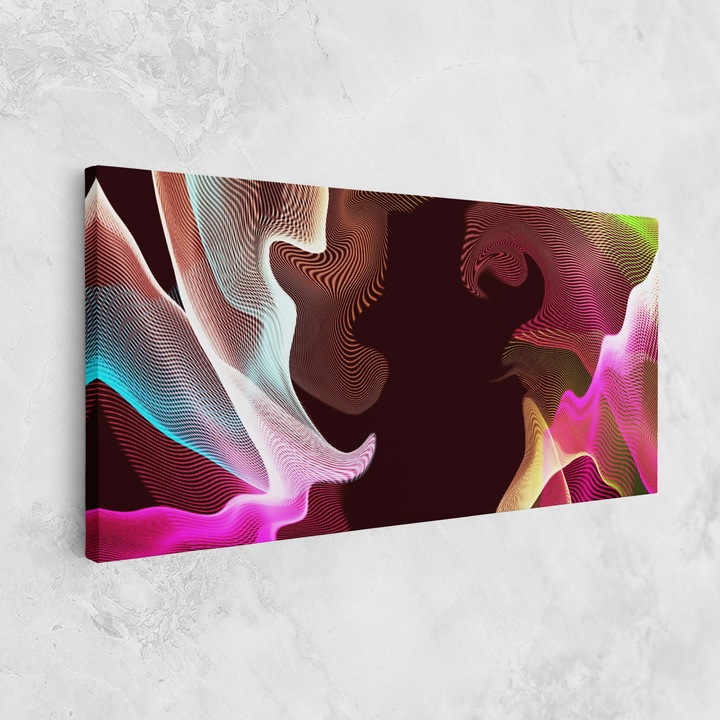 Картина на платно, ARTHUB, 60x120 cm | Спалня и Дневна, Абстрактни, Абстрактно с линии, Abstract Wave Effect