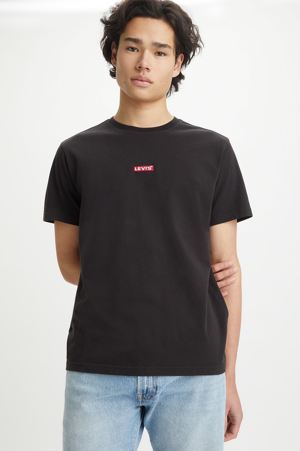 Levi's, Tricou lejer de bumbac, Negru stins, L