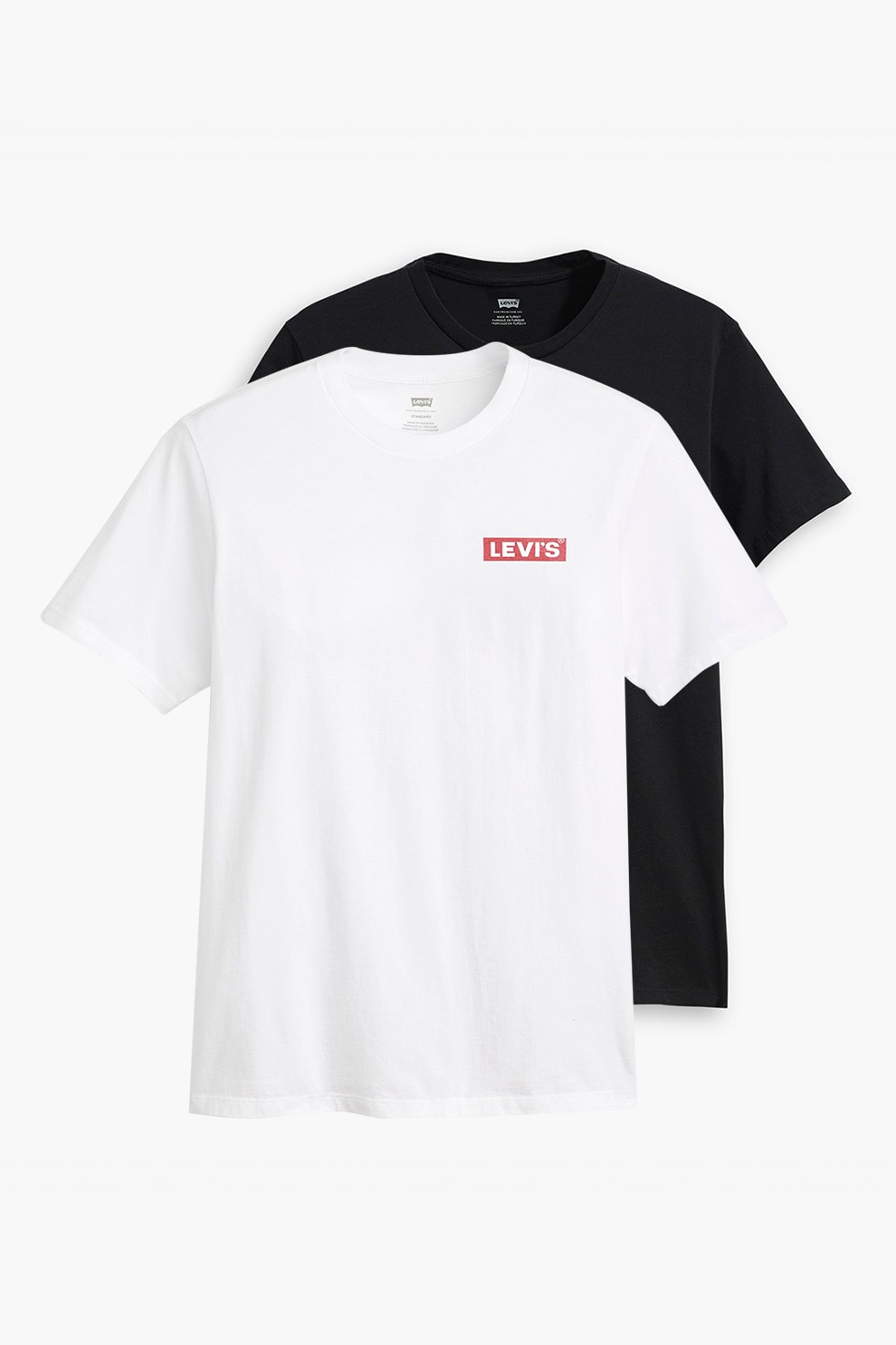 Levi's, Set de tricouri cu logo - 2 piese, Rosu, Alb, Negru stins, M