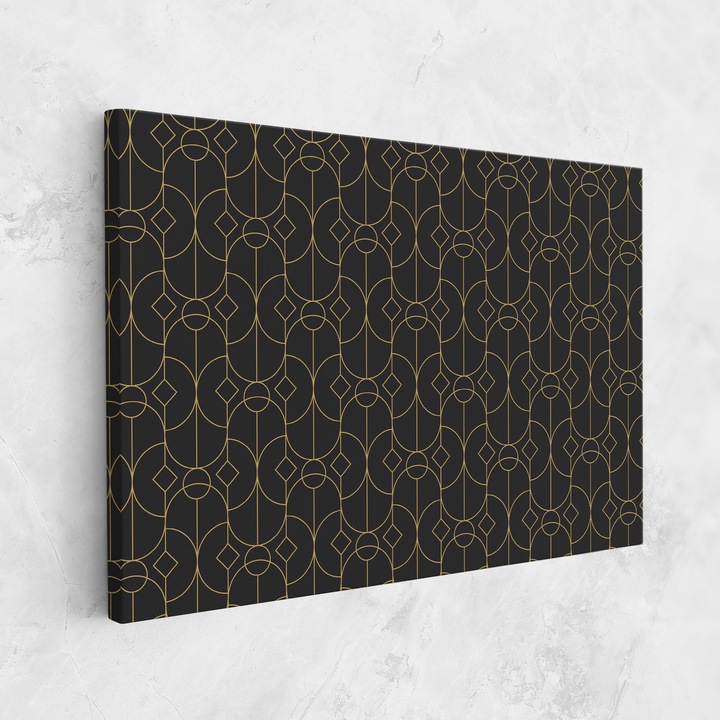 Картина на платно, ARTHUB, 50x70 cm | Спалня и Дневна, Абстрактни, Геометрични, Gold Geometric