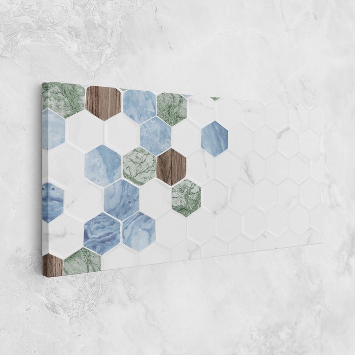 Картина на платно, ARTHUB, 60x120 cm | Спалня и Дневна, Абстрактни, Геометрични, Hexagon Pattern