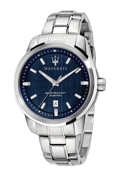 Maserati, Часовник от неръждаема стомана с лого на циферблата, Сребрист